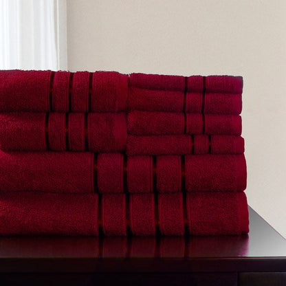 Luxurious green washcloth, hand towel and bath towel set - ideal for your stay at home and in the hotel