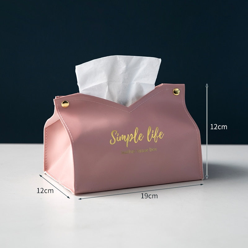 Leather Tissue Box Napkin Holder Car Tissue Box Home Living Room Holder Case Storage Hotel Carton Household Home Large Storage