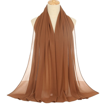 Muslimischer Chiffon Hijab Schal Frauen lange einfarbige Kopf wickel (180*70cm)