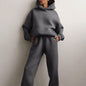 Women Tracksuit Suit Autumn Fashion Warm Hoodie Sweatshirts Two Pieces Oversized Solid Casual Hoody Pullover Long Pants Sets