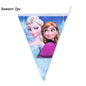 Frozen Anna Elsa Princess Birthday Party Decorations Kids Disposable Tableware Plates Cups Napkins Balloons Baby Party Supplies