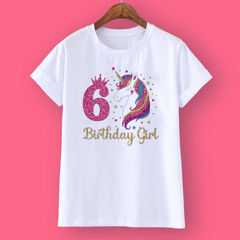 Unicorn Birthday Shirt 1-12 Birthday T-Shirt Wild