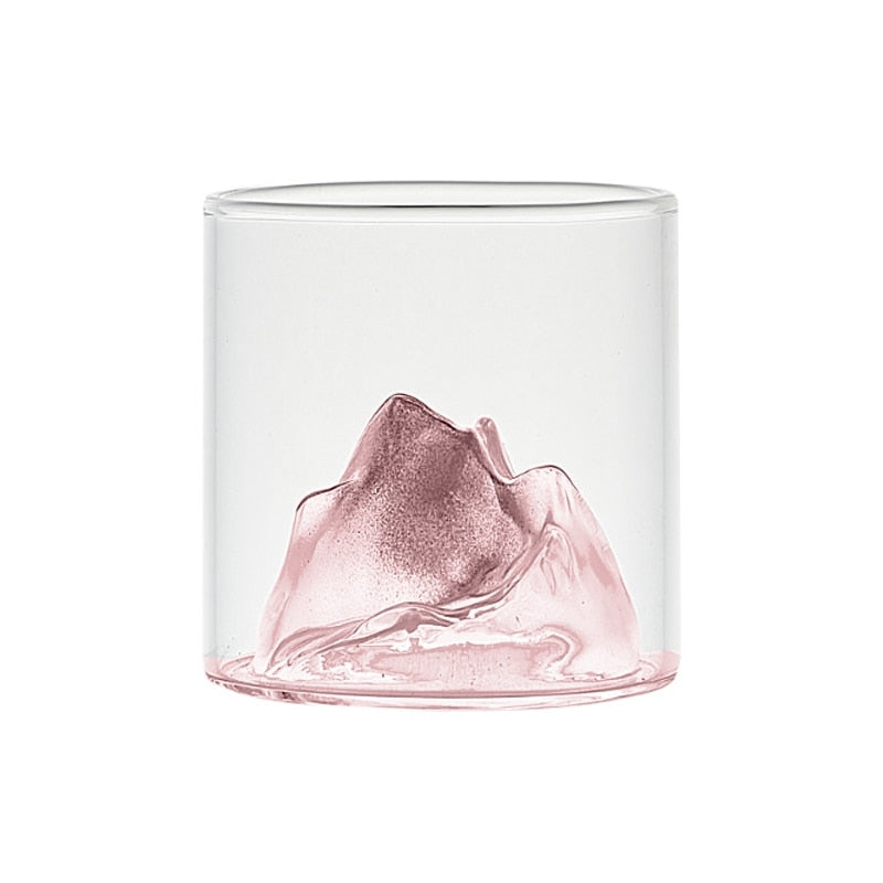 Japanese glass cup 3d mountain water glass glacier mug cup glass fuji artwork gift bottle drinkware hot