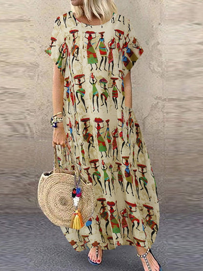 Mode Sommer Maxi Kleid frauen Gedruckt Sommerkleid Lässig Kurzarm Vestidos Weibliche Hohe