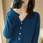 Cardigans Women Autumn Single Breasted Knitted Sweater with V-Neck