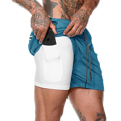 Sport Shorts Männer Sportswear Doppel-deck Laufhose