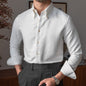 Spring Men Business Solid Color Shirt Long Sleeve Slim Fit