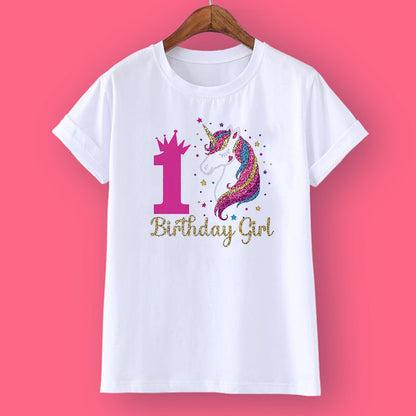 Unicorn Birthday Shirt 1-12 Birthday T-Shirt Wild