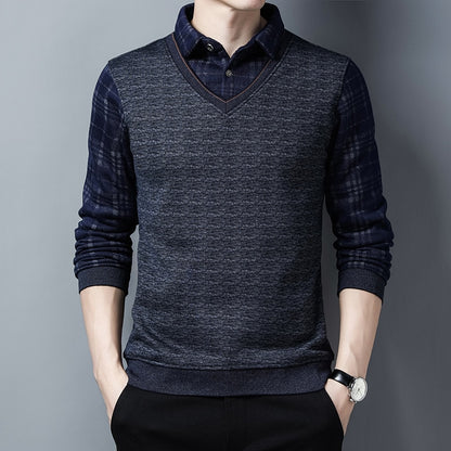 Sweater Fleece Thickened Knitted Men Clothing