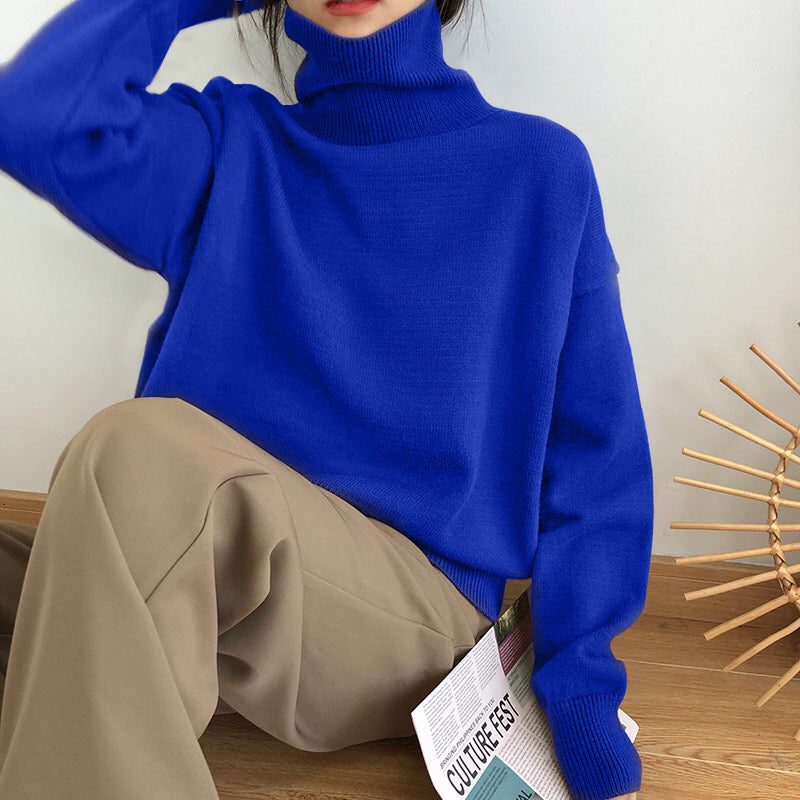 Cashmere Elegant Turtle Neck Women Sweater Soft Knitted Basic