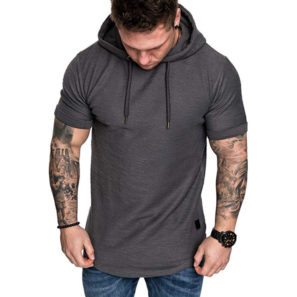 brand new men's hoodies sweatshirts short sleeve men's hoodies sweatshirt casual solid color