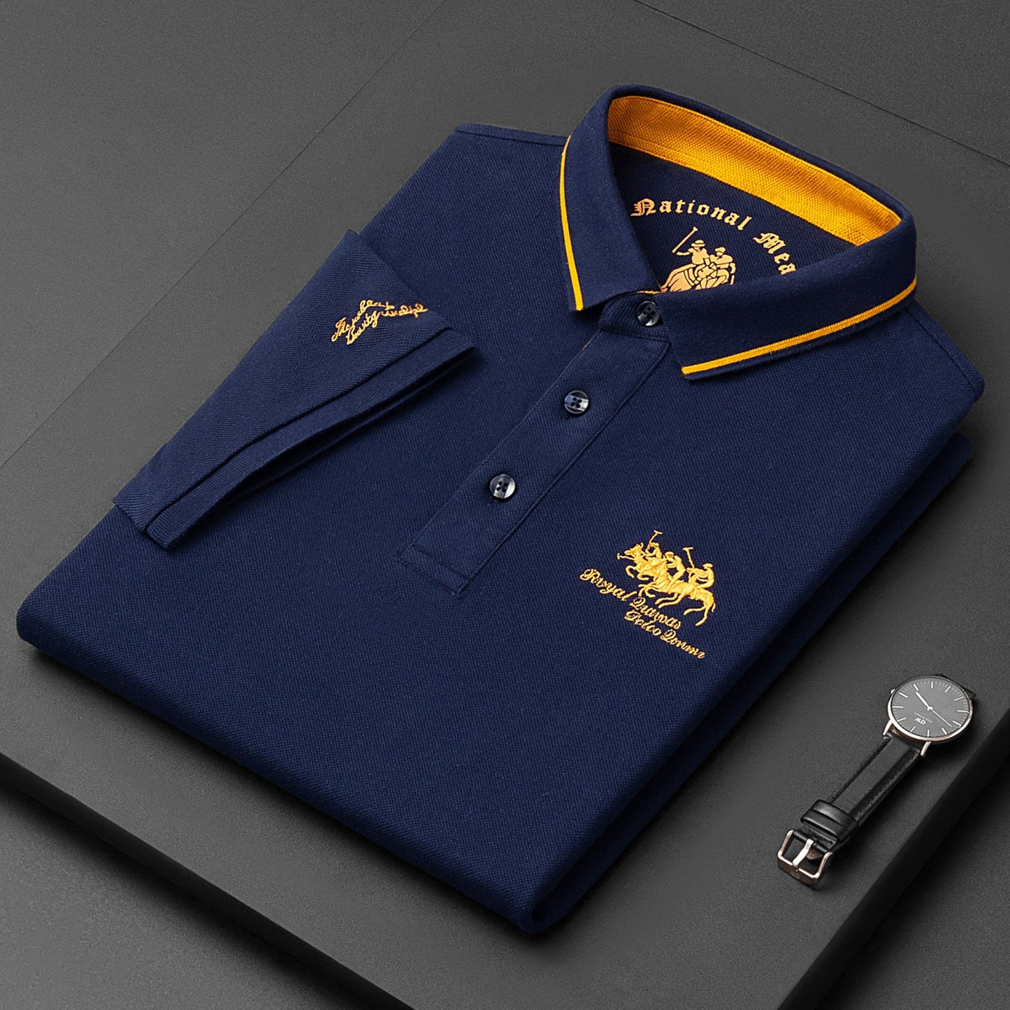 New Embroidered Polo Shirt Men's High-end Luxury Top Summer