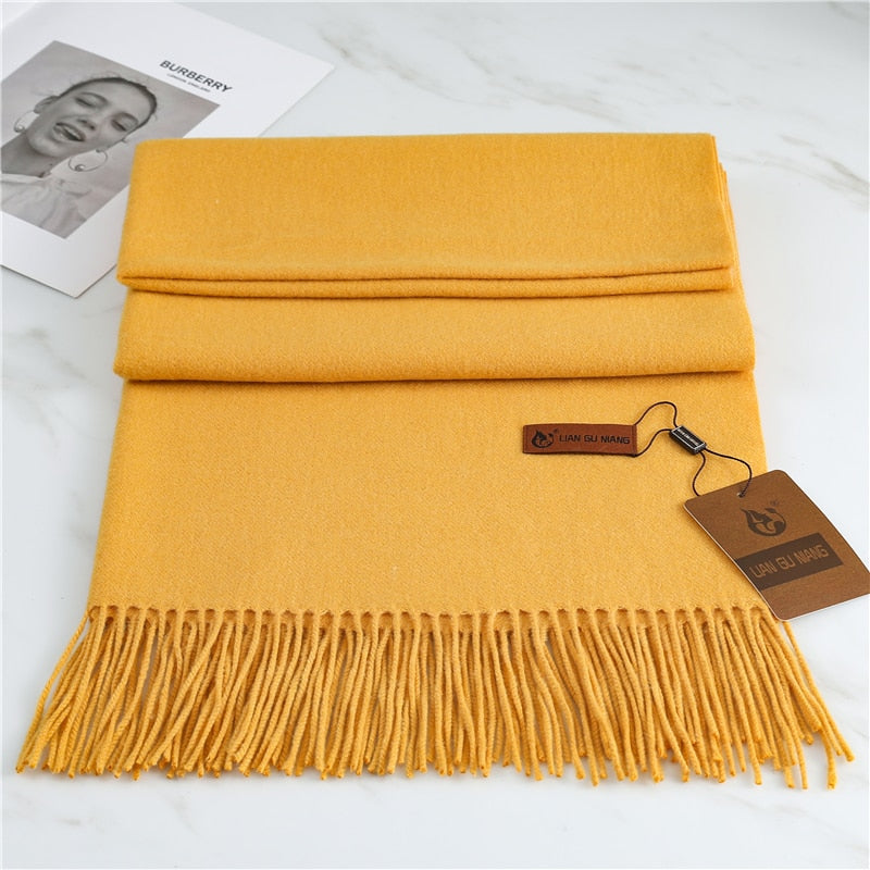 Winter Cashmere Scarf Women Thick Warm Pashmina Scarves