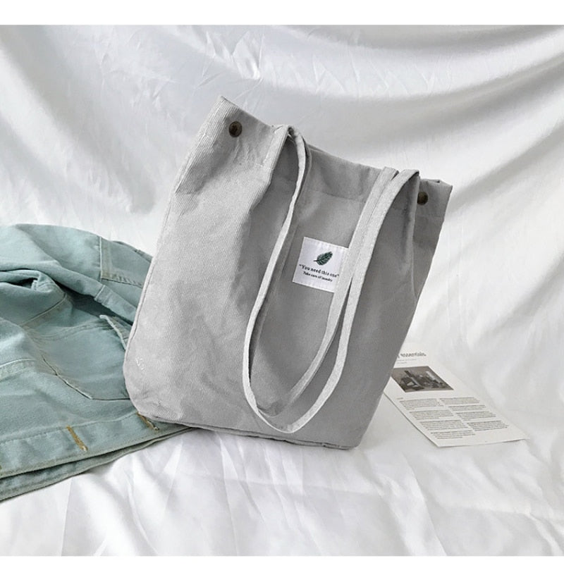 New corduroy shoulder bag for women cotton cloth versatile handbag