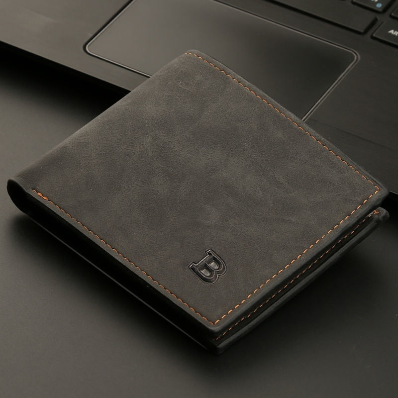 New Retro Men Leather Wallets Small Money Purses Design Dollar Price Top Men Thin Wallet With Coin Pocket Zipper