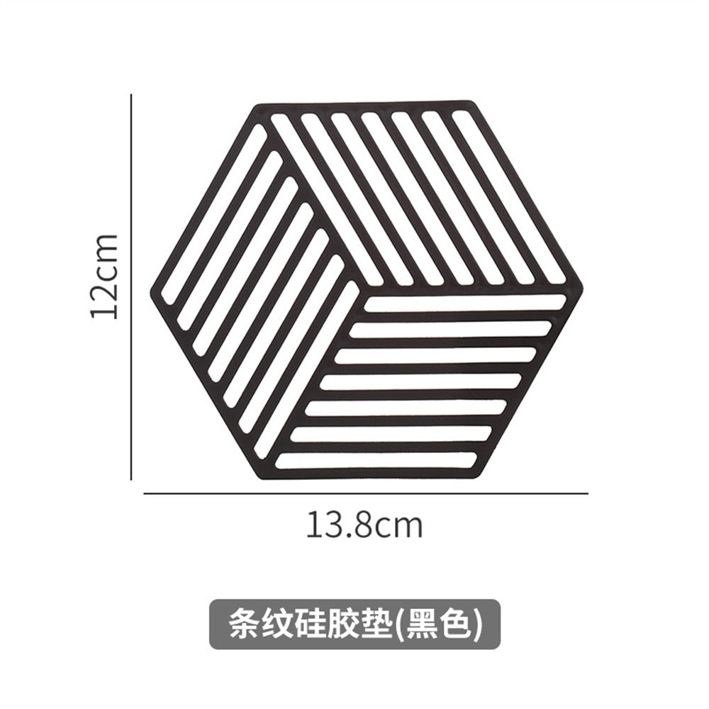 Silikon geschirr Isolier matte Untersetzer Sechseck Silikon matten Pad wärme isolierte Schüssel Tischset Home Tisch Dekor Küchen werkzeuge