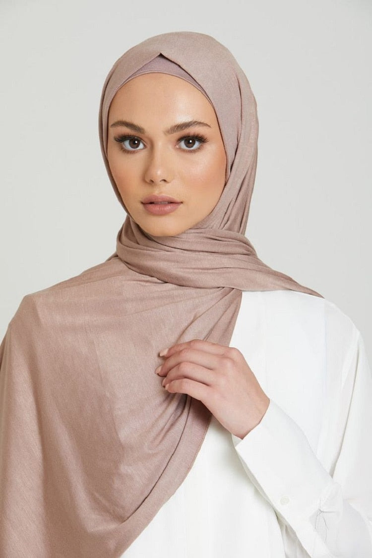 Ramadan Jersey Hijab Scarf For Muslim Women Shawl Stretchy Simple Hijabs