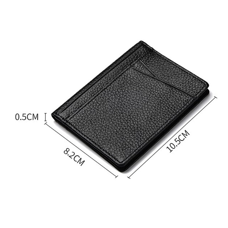 Buylor Men's Wallet Soft Super Slim Wallet Genuine Leather Mini Credit Card Holder Wallet Thin Card Purse Small Bags for Women