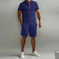 Sommer Kurzarm dünne Polos hirt Sport Shorts 2 Stück neue Herren Trainings anzug Anzug Männer solide Set lässig Jogging Sportswear