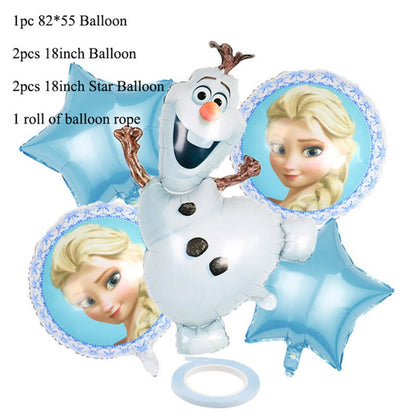 Frozen Anna Elsa Princess Birthday Party Decorations Kids Disposable Tableware Plates Cups Napkins Balloons Baby Party Supplies