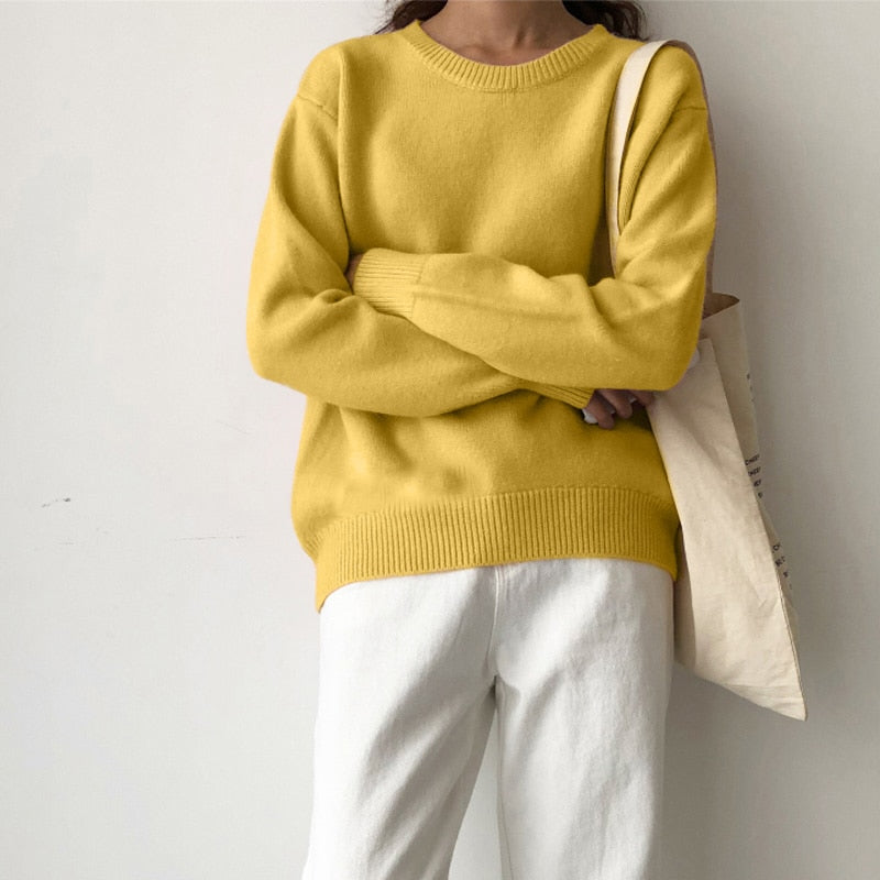 Cashmere Elegant Women Sweater Oversized Knitted Basic