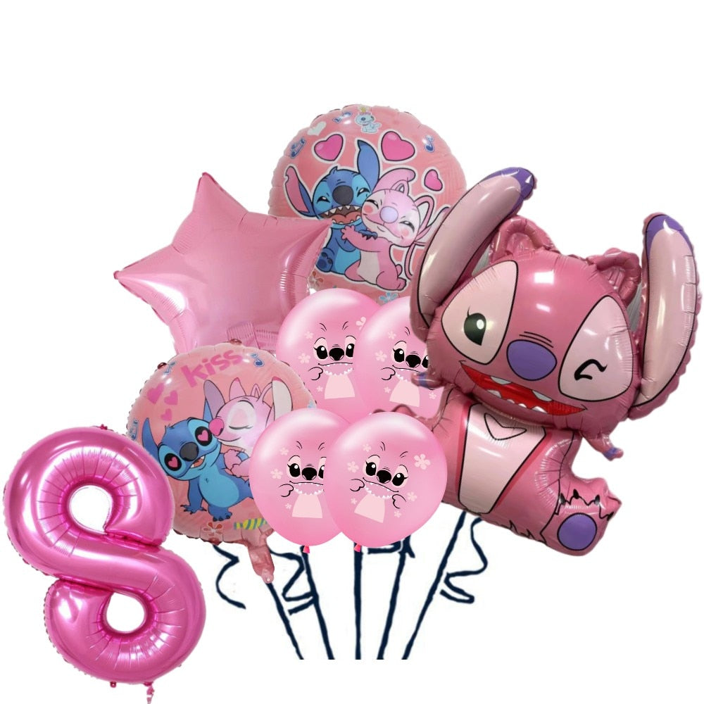 Disney Stich Partei Liefert Papier Servietten Tischdecke Platte Ballon Rosa Engel Thema Baby Dusche Mädchen Geburtstag Party Dekoration