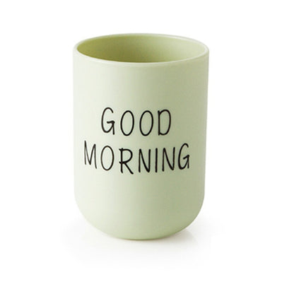 Good Morning Mouthwash Cup Bathroom Mug Toothbrush Toothpaste Holder Cup Travel Wash Cup Water Mug Bathroom Accessories