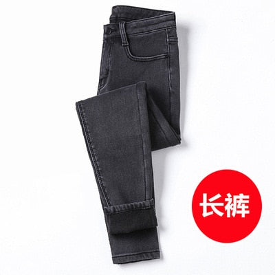 Winter Warm Jeans Woman 2023 High Waist Casual Velvet Ladies Pants Female Pantalon Denim jeans for women Trousers clothe 40