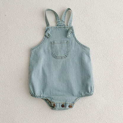 Spring Autumn New Baby Overalls Boys Girls Denim Overalls Children Jumpsuit Korean Fashion Kids Denim Shorts