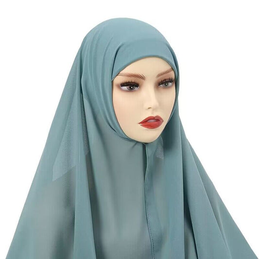 Muslimische Frauen Chiffon Hijab Mit Kappe Motorhaube instant