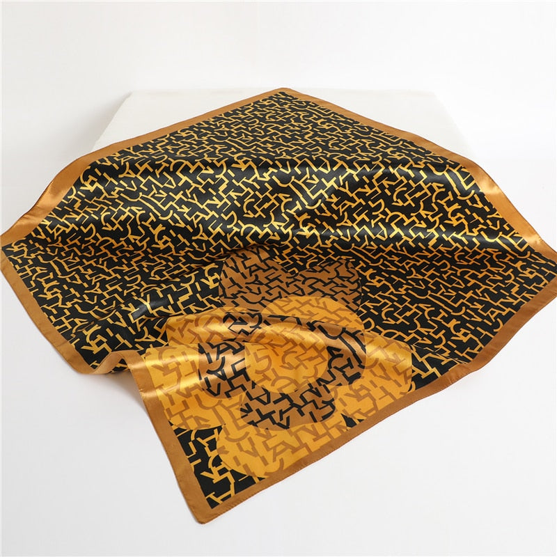 Neckerchief Shawl Wraps Print Silk Satin Scarf