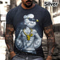 Männer Vintage T-shirt Lose O Neck Sailor 3D Muster Kurzarm Straße Casual Hip Hop Top