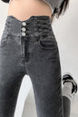 Skinny Pencil Jeans Four Buttons Vintage High Waist Women Slim Stretch Denim Pants Tight Trousers 2022 Women's Pants