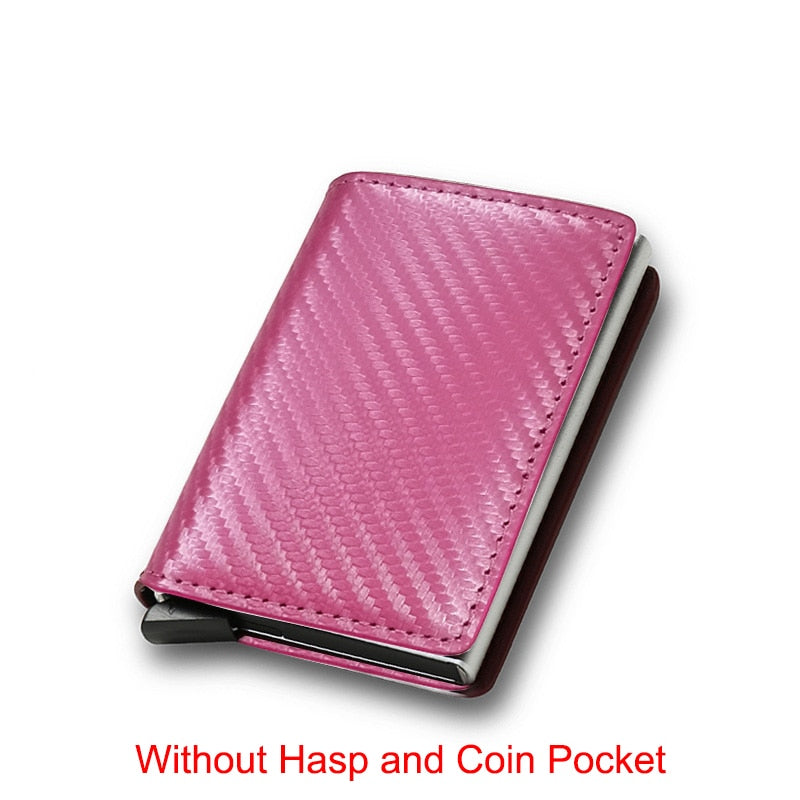 Carbon Fiber Rfid Card Holder Men Wallets Money Bag Zipper Purse Small Leather Mini Slim Wallets Vallet Carteira Masculina