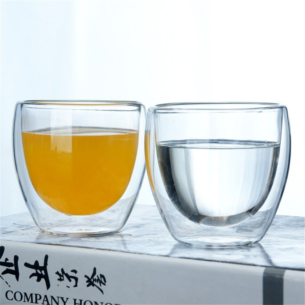 Simplicity heat resistant double wall shot wine beer glass espresso coffee cup tea set cup 80-450ml tea cup glasses creative