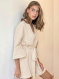 Crepe Cotton Robe Women Nightwear Sleepwear Mini Bathrobes Lace Up Nightwear Muslin Women Home Clothes Solid Color Robes Women Nightgown