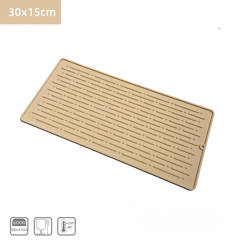 Kitchen Silicone Dish Drying Mat Heat Resistant Draining Tableware Dishwaser Durable Cushion Pad Dinnerware Table Mat Placemat