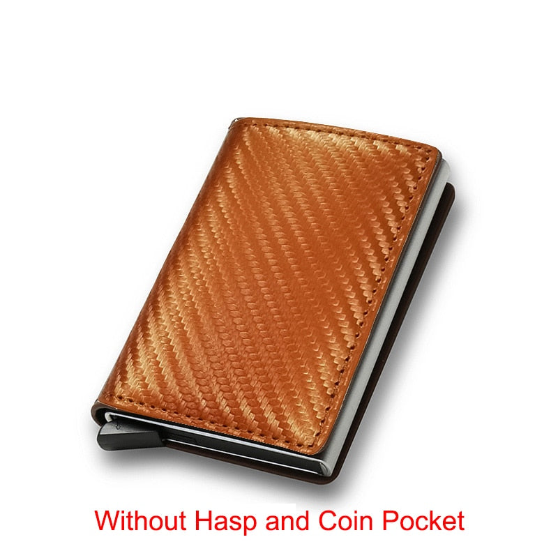 Carbon Fiber Rfid Card Holder Men Wallets Money Bag Zipper Purse Small Leather Mini Slim Wallets Vallet Carteira Masculina