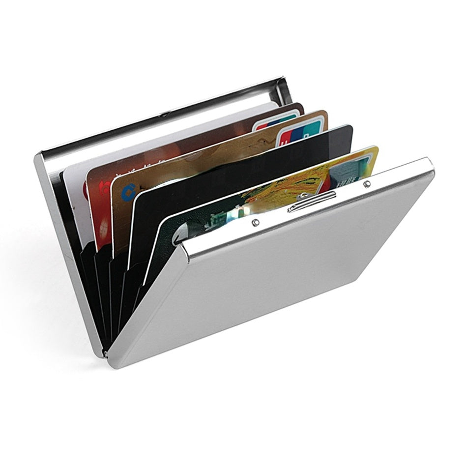 Mode Aluminium Anti Magnetische Karte Halter Frauen Männer Metall Kreditkarte Visitenkarte Halter Organizer Geldbörse Brieftasche