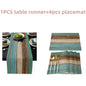 Farmhouse Wood Texture Table Runner Tablecloths Combination Set Wedding Party Event Dining Table Decoration Hotel Home Tablecloth