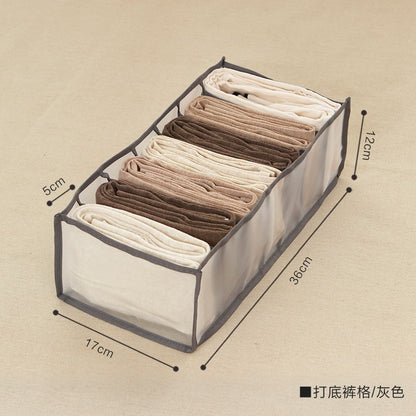 Jeans Compartment Storage Box Closet Clothes Drawer Mesh Separation Box Stacking Pants Drawer Divider Can Washed Home Organizer