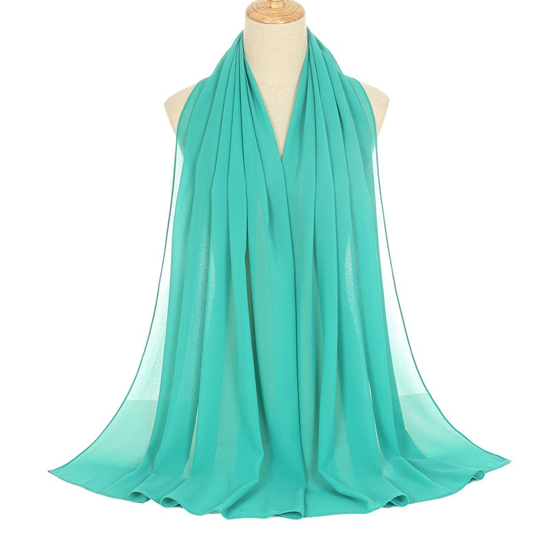 Muslimischer Chiffon Hijab Schal Frauen lange einfarbige Kopf wickel (180*70cm)