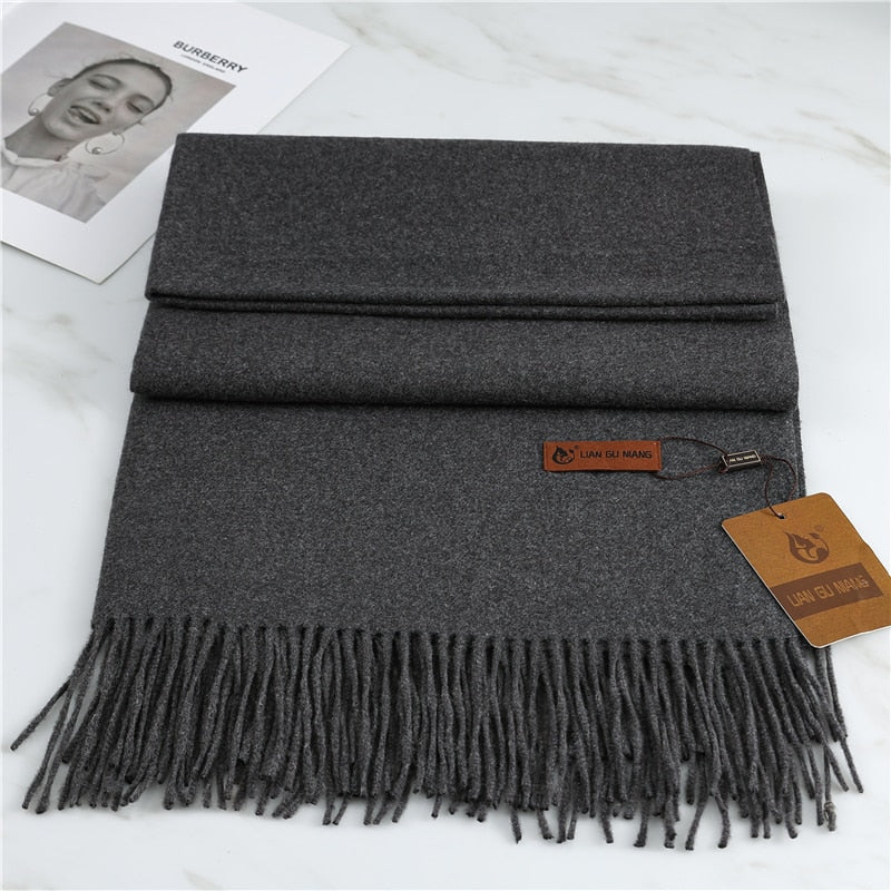 Winter Cashmere Scarf Women Thick Warm Pashmina Scarves