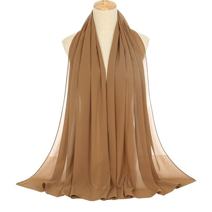 Muslimischer Chiffon Hijab Schal Frauen lange einfarbige Kopf wickel (180*70cm)