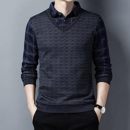 Sweater Fleece Thickened Knitted Men Clothing