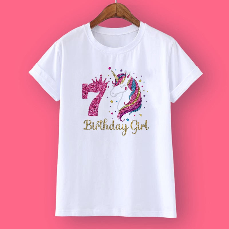 Unicorn Birthday Shirt 1-12 Birthday T-Shirt Wild