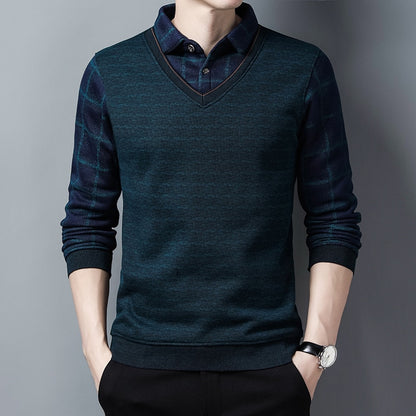 Sweater Fleece Thickened Knitted Men Clothing