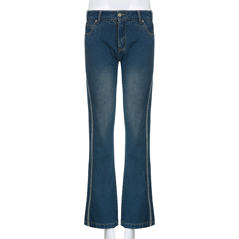 Rockmore vintage jeans for women aesthetic low rise flare pants fashion cyber y2k streetwear denim