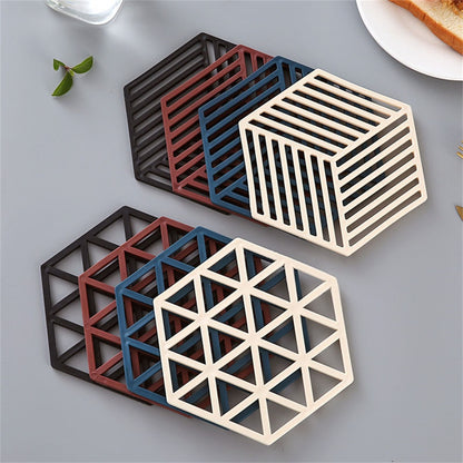 Silicone tableware insulating mat coaster hexagon silicone mats pad heat insulated bowl placemat home table decor kitchen tools