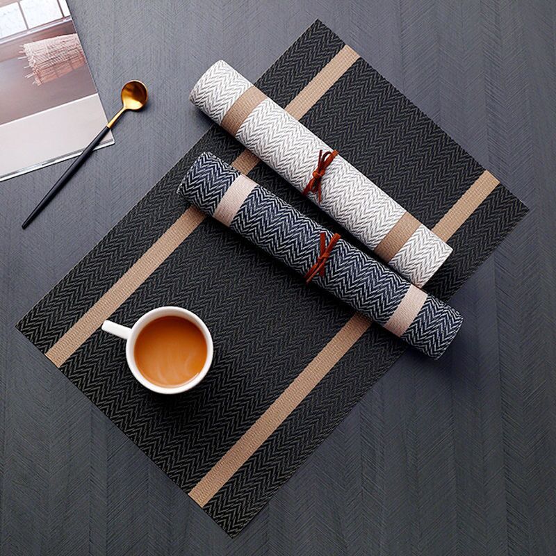 Set von 4 PVC Tischset für Esstisch Matte Set Bettwäsche Ort Matte Zubehör Tasse Wein Dekorative Matte Tischsets für tabelle